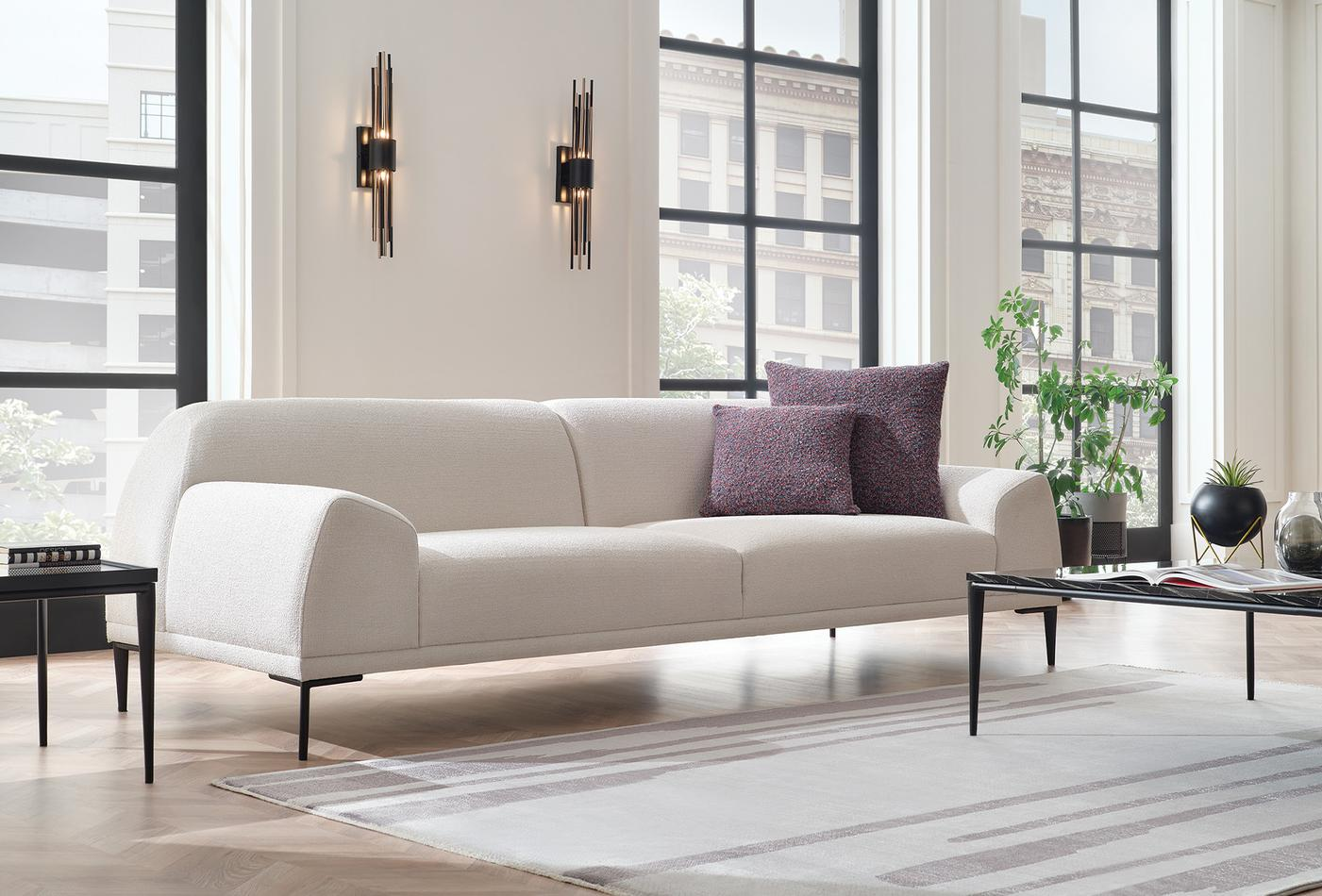 Триместен диван «Swan» + 2 декоративни възглавници, ширина 240см