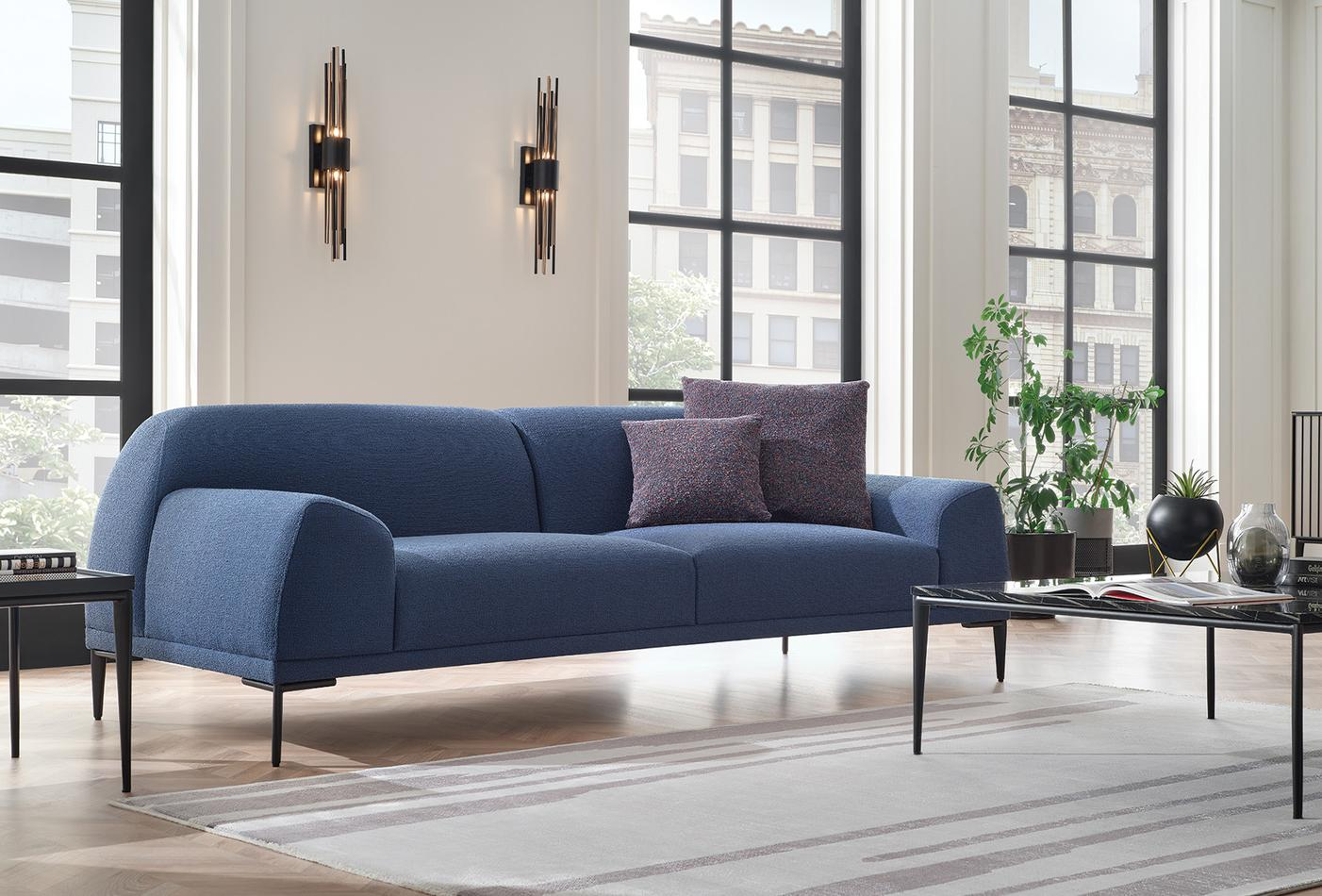 Триместен диван «Swan» + 2 декоративни възглавници, ширина 240см