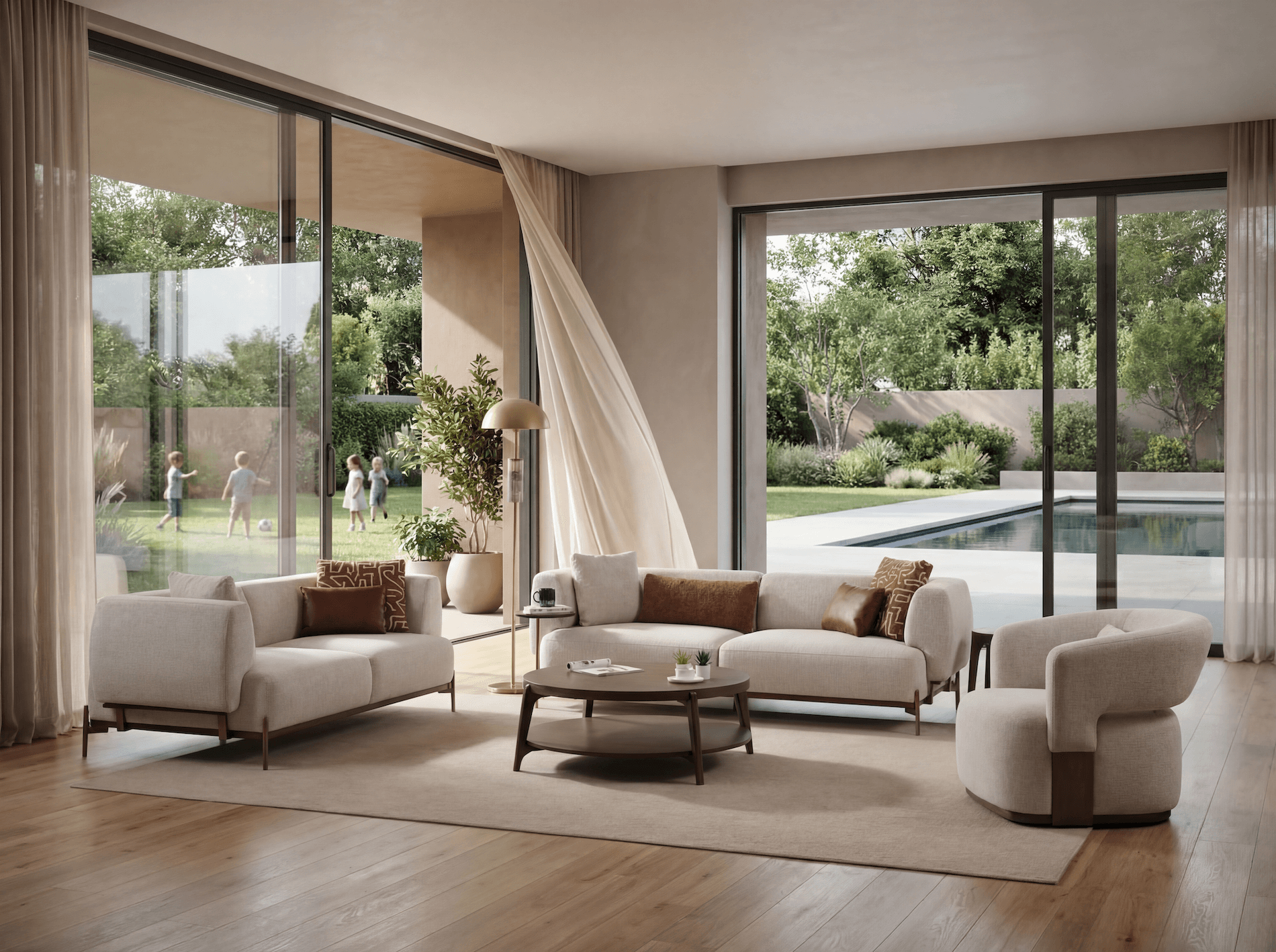 Триместен разтегателен диван «Tesla» + 4 декоративни възглавници, ширина 226см