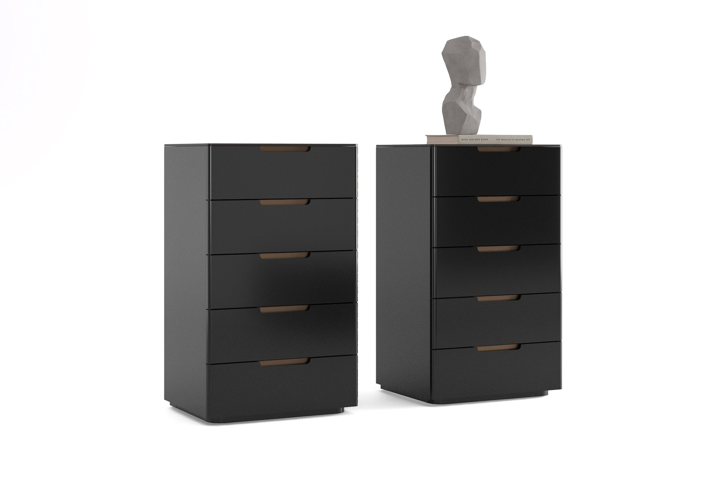 Скрин «Tulsa Black» + керамичен плот, с пет чекмеджета, размер 60х100х47см