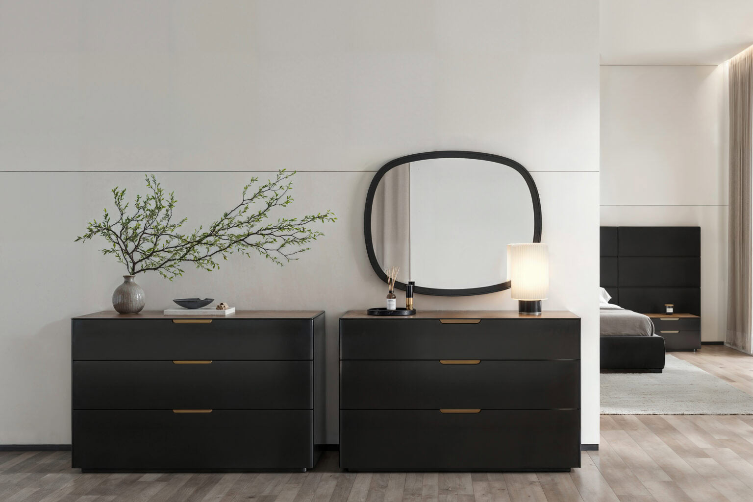 Огледало за скрин «Tulsa Black» с размер 97х80х3см