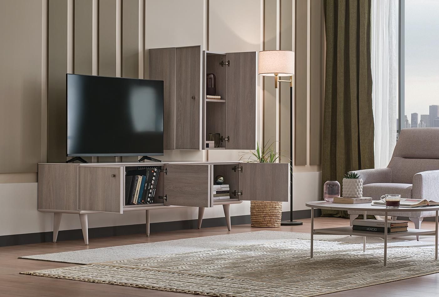 ТВ шкаф за стена «Basel» с размер 33х90х33см