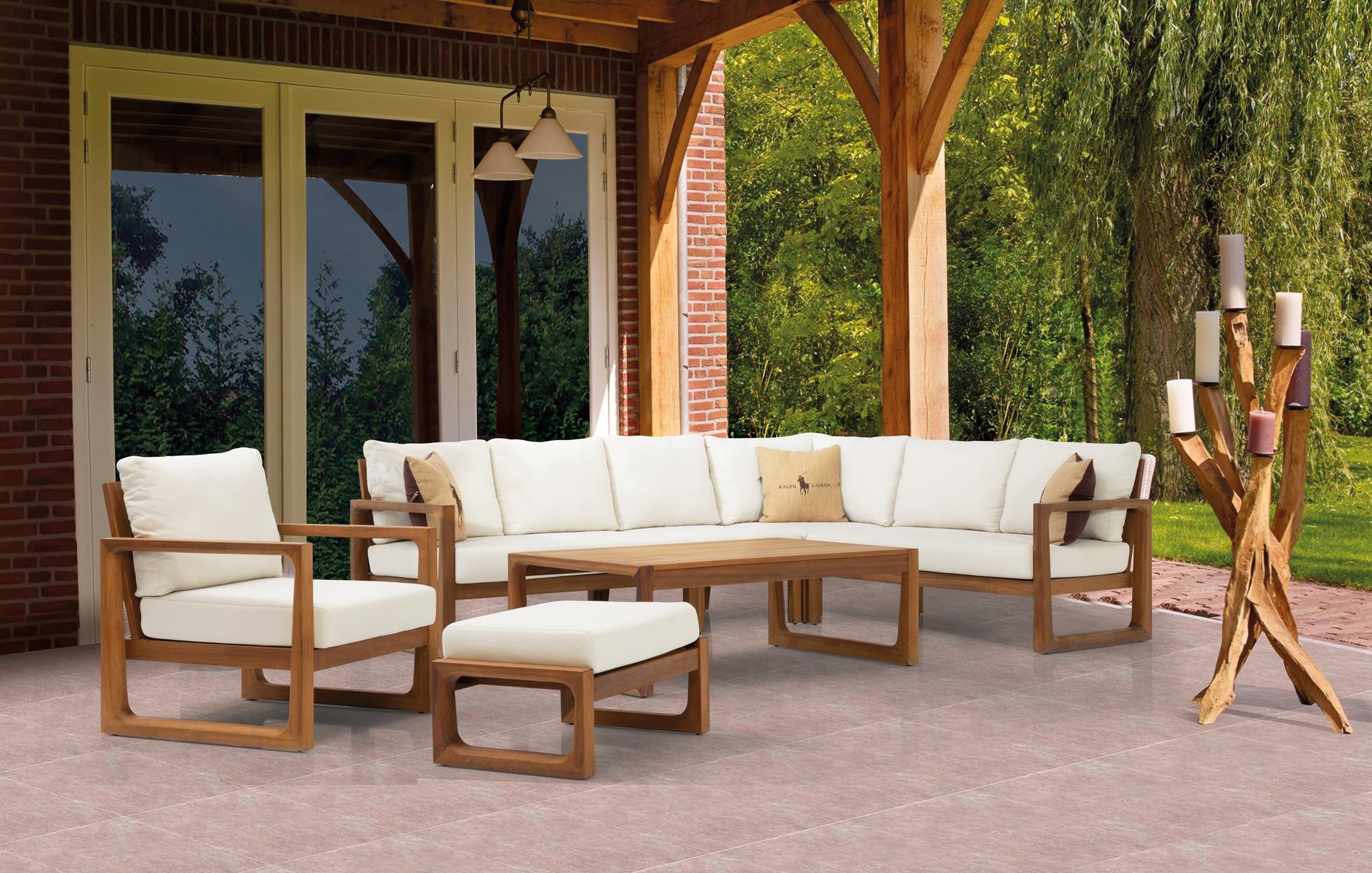 Градински модулен диван «Deep» с африкански тик