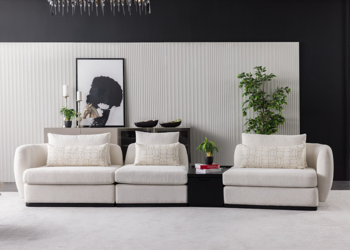 Модулен диван «New Dio» + конзола с чекмедже, 5 модула