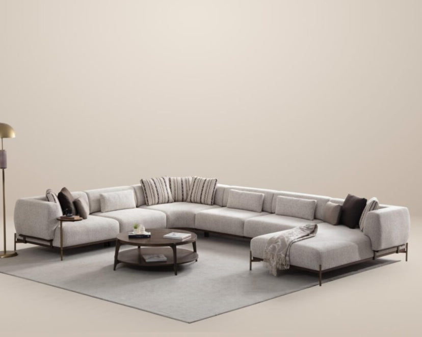 Модулен разтегателен диван «Tesla Corner» + декоративни възглавници, 4 модула