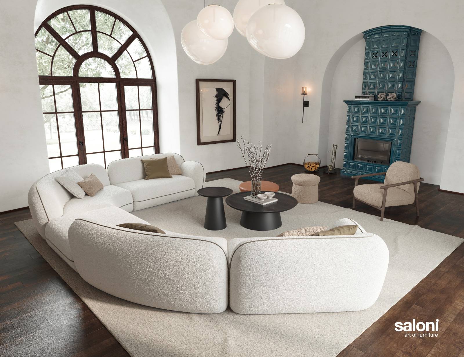 30 готови конфигурации на модулен диван «Icona» + конзолна масичка, лежанка