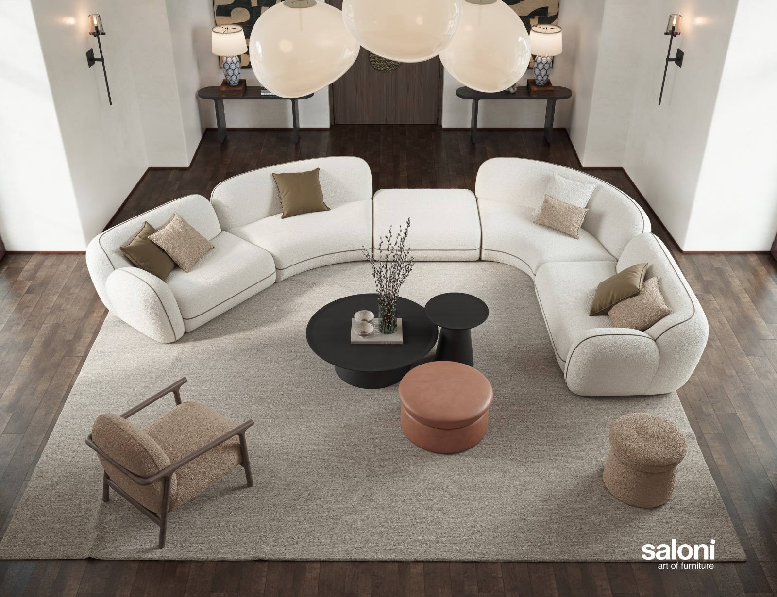 30 готови конфигурации на модулен диван «Icona» + конзолна масичка, лежанка