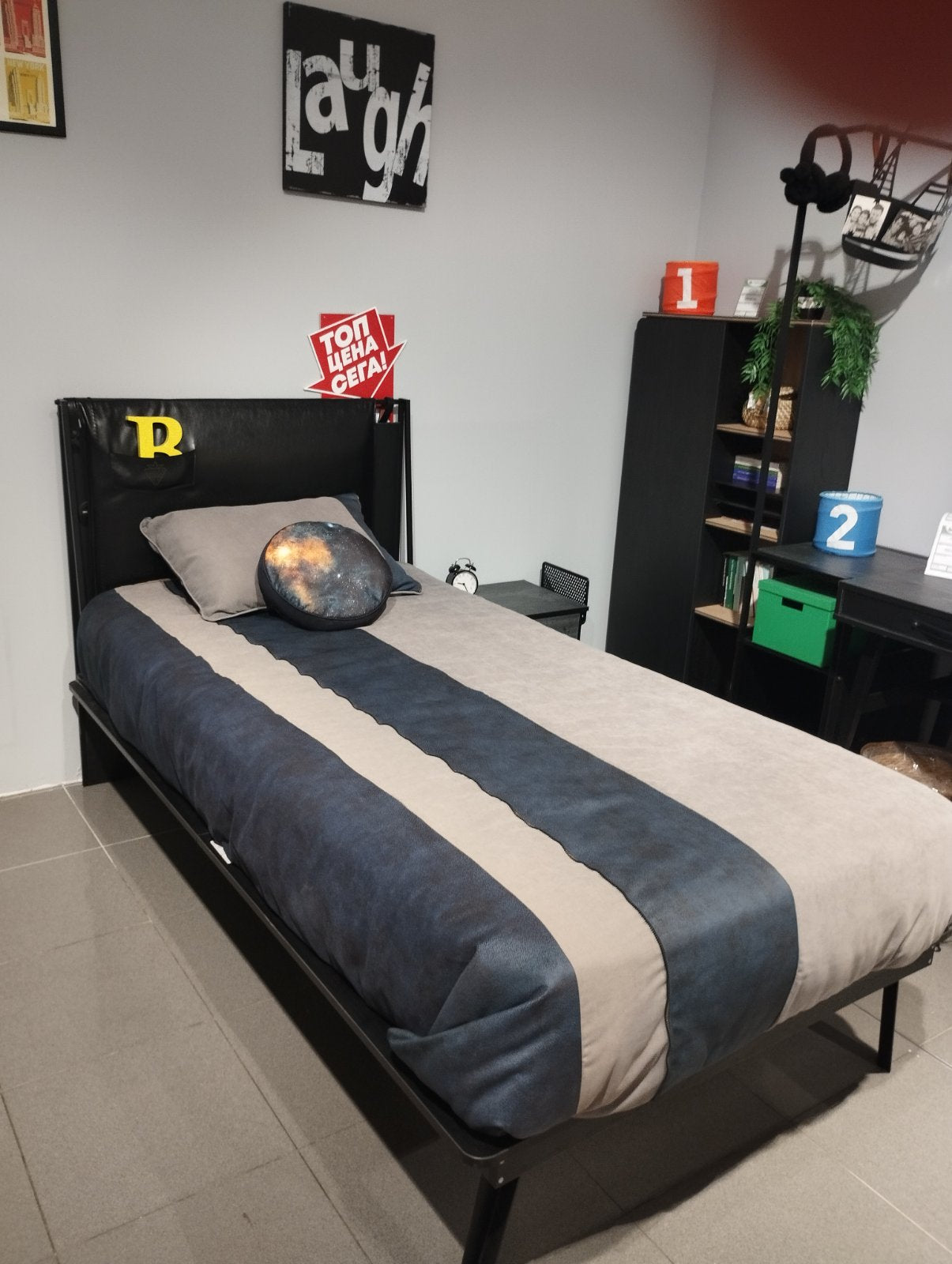 Легло Dark Metal Line 100x200см - Аутлет