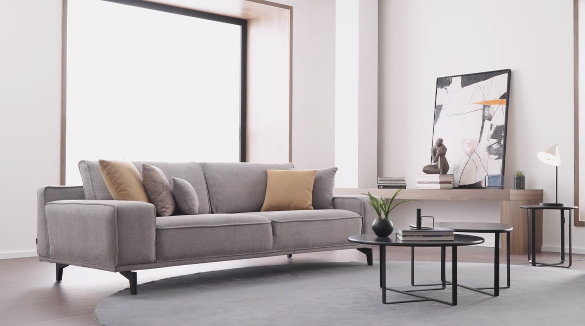 Триместен диван «Viera» + 5 декоративни възглавници, ширина 250см