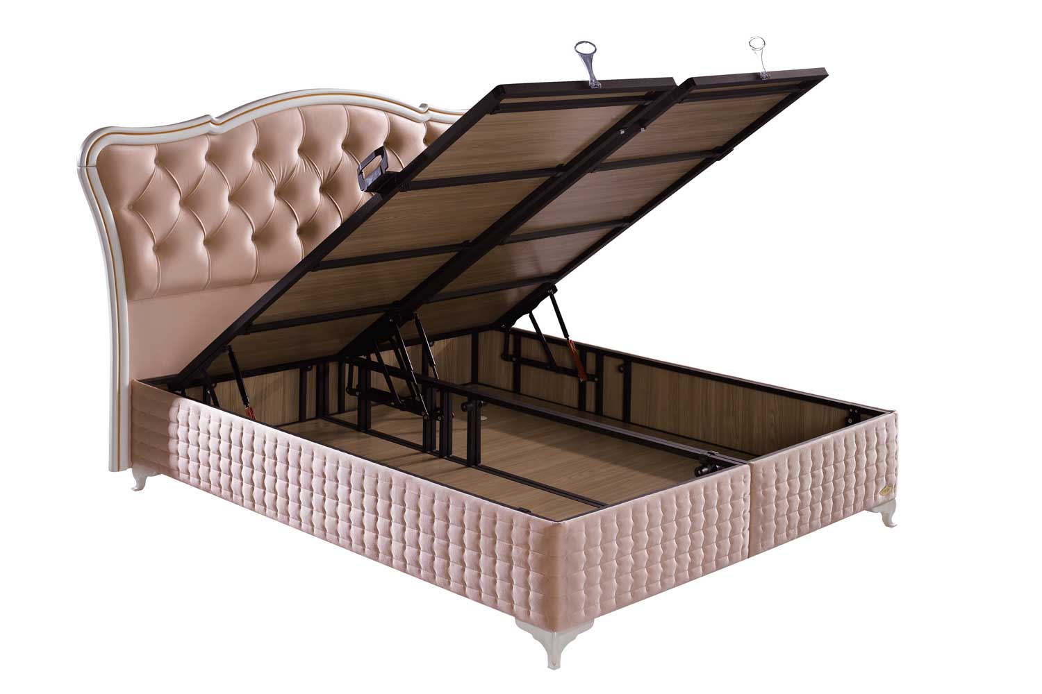 Тапицирана основа за легло «Viscolux» с място за съхранение, повдигащ механизъм, система за безшумно затваряне