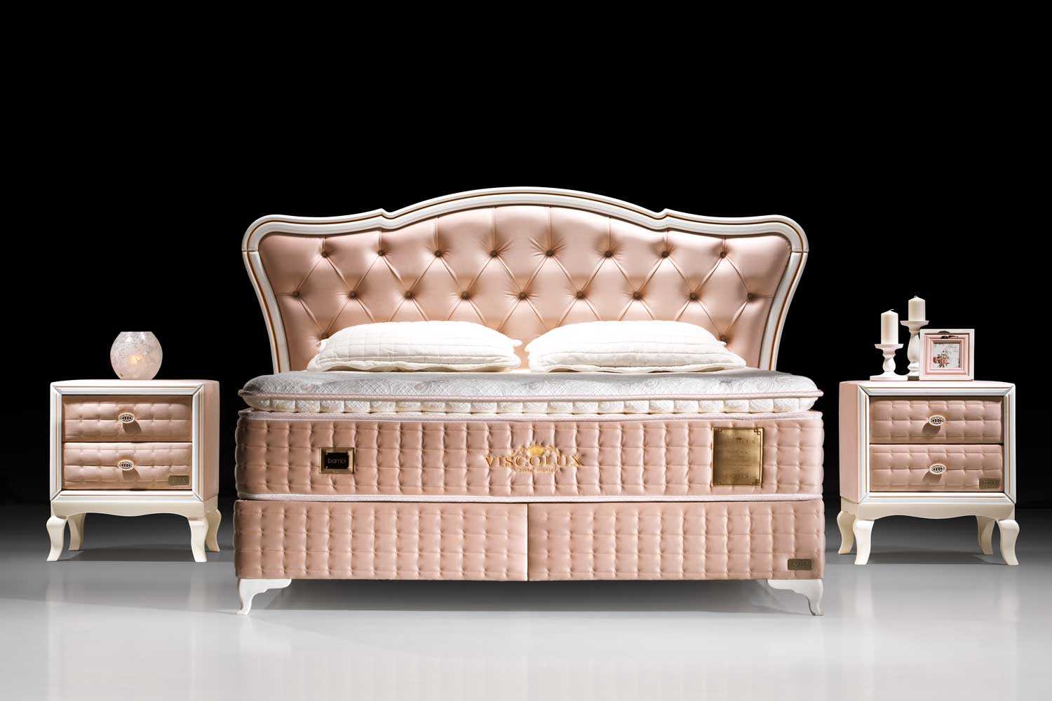 Тапицирано легло «Viscolux» + Матрак и табла - с място за съхранение, матрак с нанотехнология и термо свързани влакна