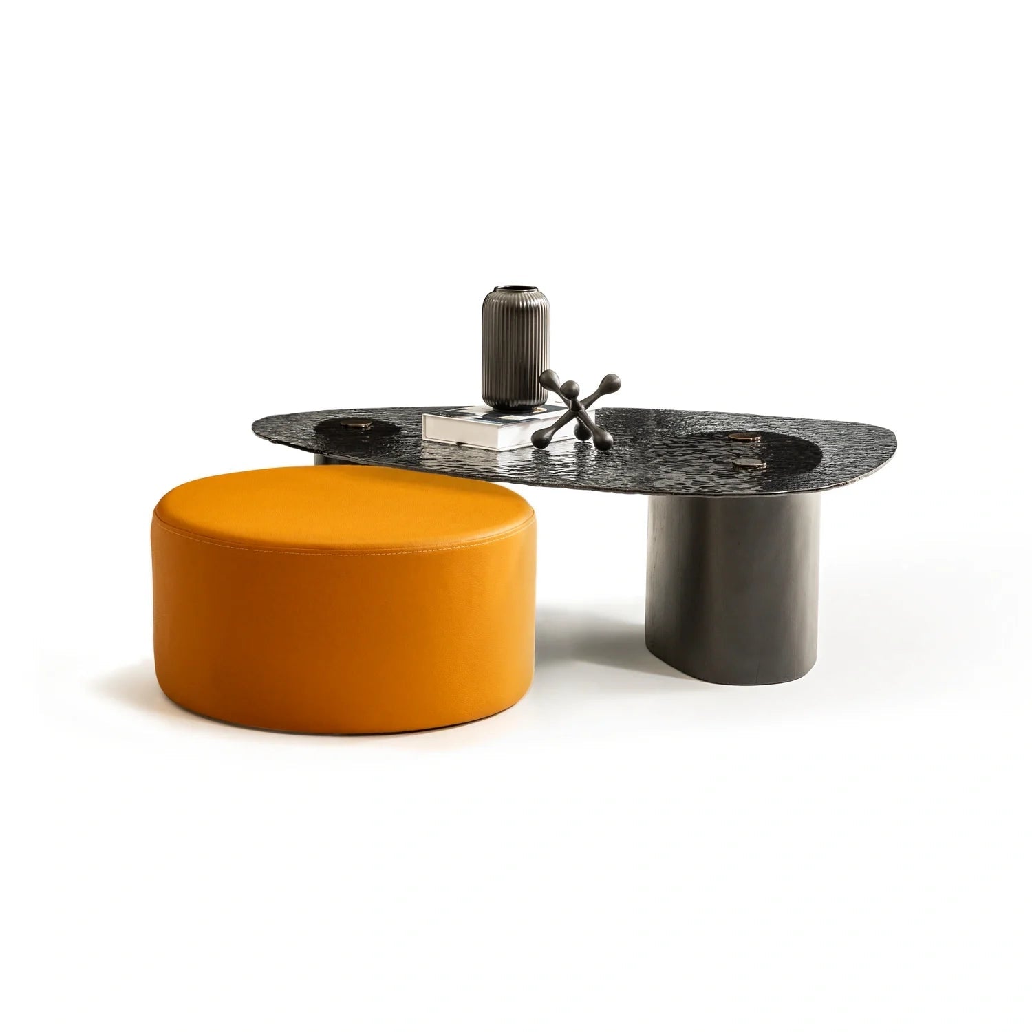 Холна маса «Vista 1374» с релефно стъкло, размер 117х37х82см