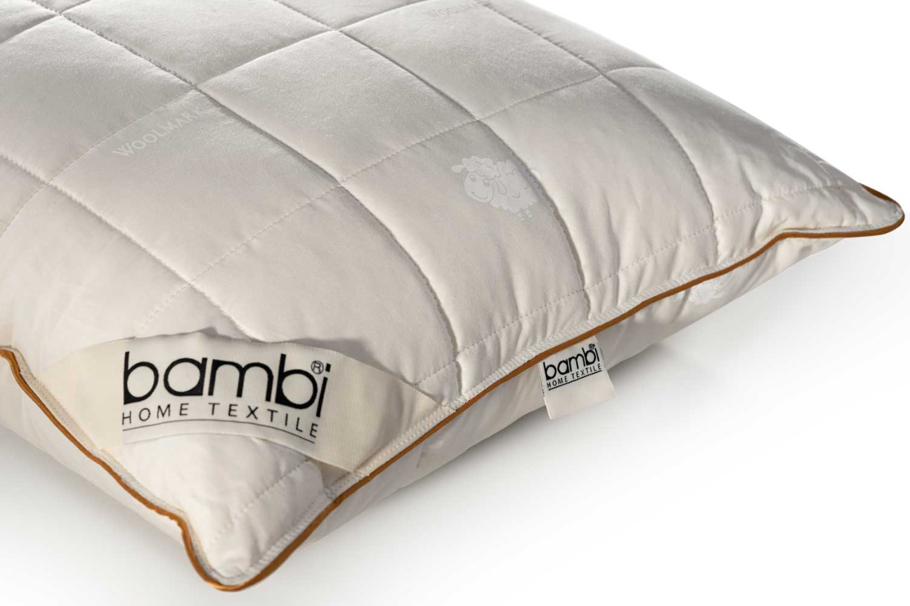 Възглавница «Wool» с вълна, с капитониран свалящ се калъф