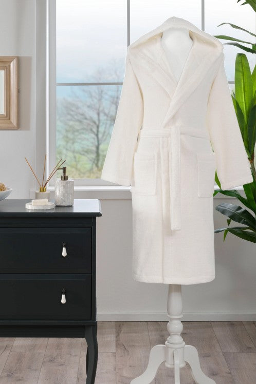 Халат за баня «Woven Krem» с качулка, размер L
