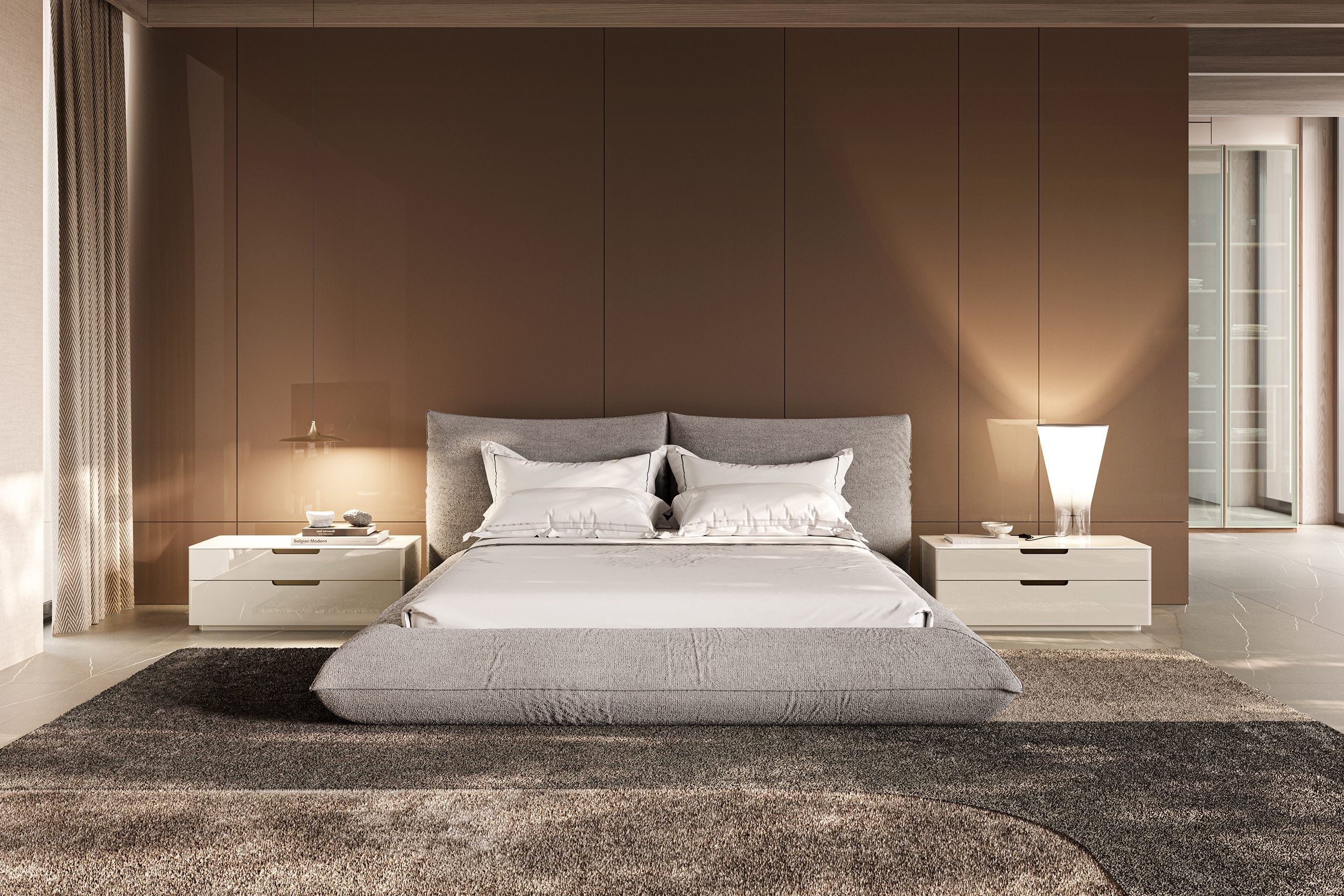 Нощно шкафче «Tulsa Slim» + две чекмеджета, керамичен плот, с избор на размер