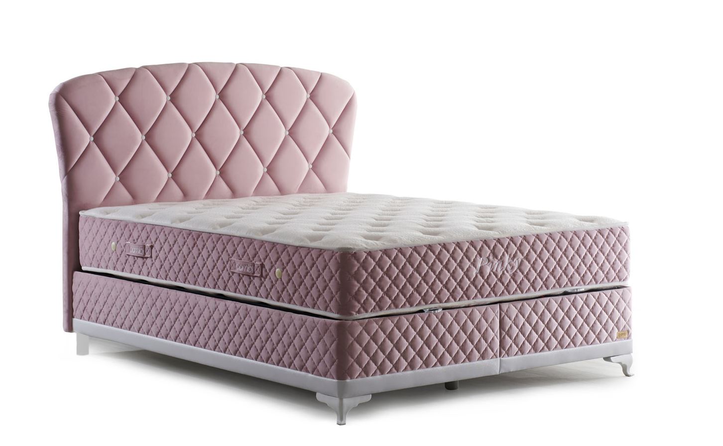 Тапицирана основа за легло «Pinky» с място за съхранение, повдигащ механизъм, система за безшумно затваряне