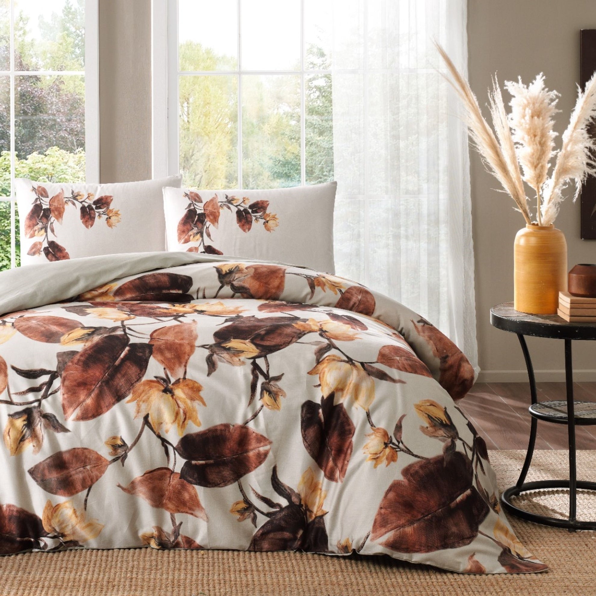 Двоен спален комплект сатен Linens Allday Aretha Kahve