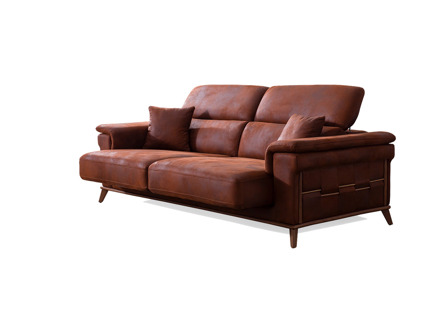 Триместен разтегателен диван «Berra» с електрически механизъм, USB зарядна станция, ширина 225см