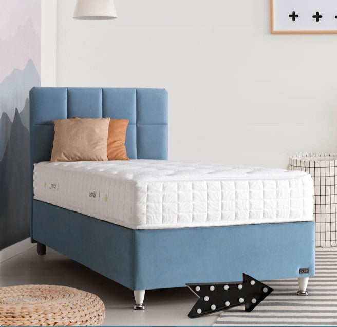 Тапицирано легло «Golden Prime» + Матрак и табла - с място за съхранение, повдигащ механизъм, система за безшумно затваряне