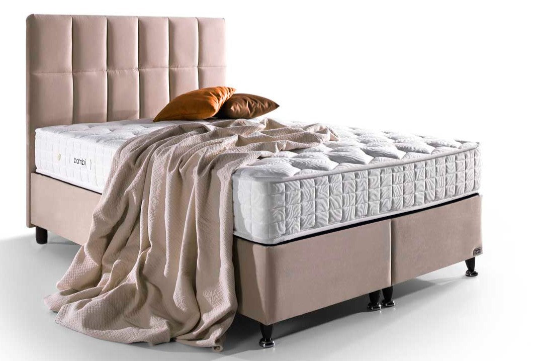 Тапицирано легло «Golden Prime» + Матрак и табла - с място за съхранение, повдигащ механизъм, система за безшумно затваряне