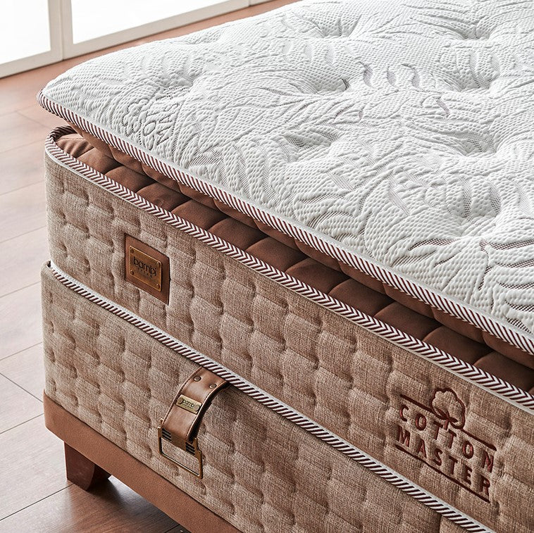 Матрак «Cotton Master» с естествен памук, с двойна покет пружинна система, 34 см