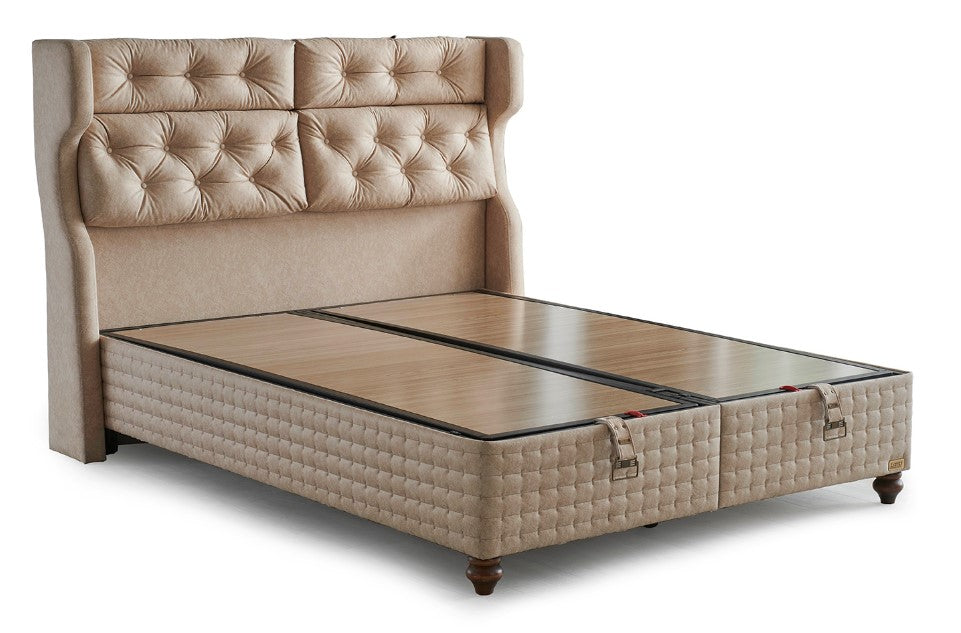 Тапицирана основа за легло «Nirvana» с място за съхранение, повдигащ механизъм, система за безшумно затваряне