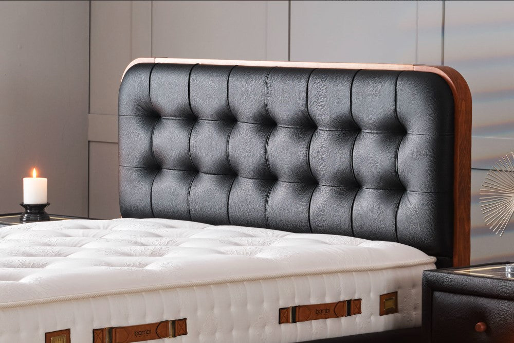 Тапицирано легло «Latex Master» + Матрак и табла - с място за съхранение, матрак с латекс и естествен памук