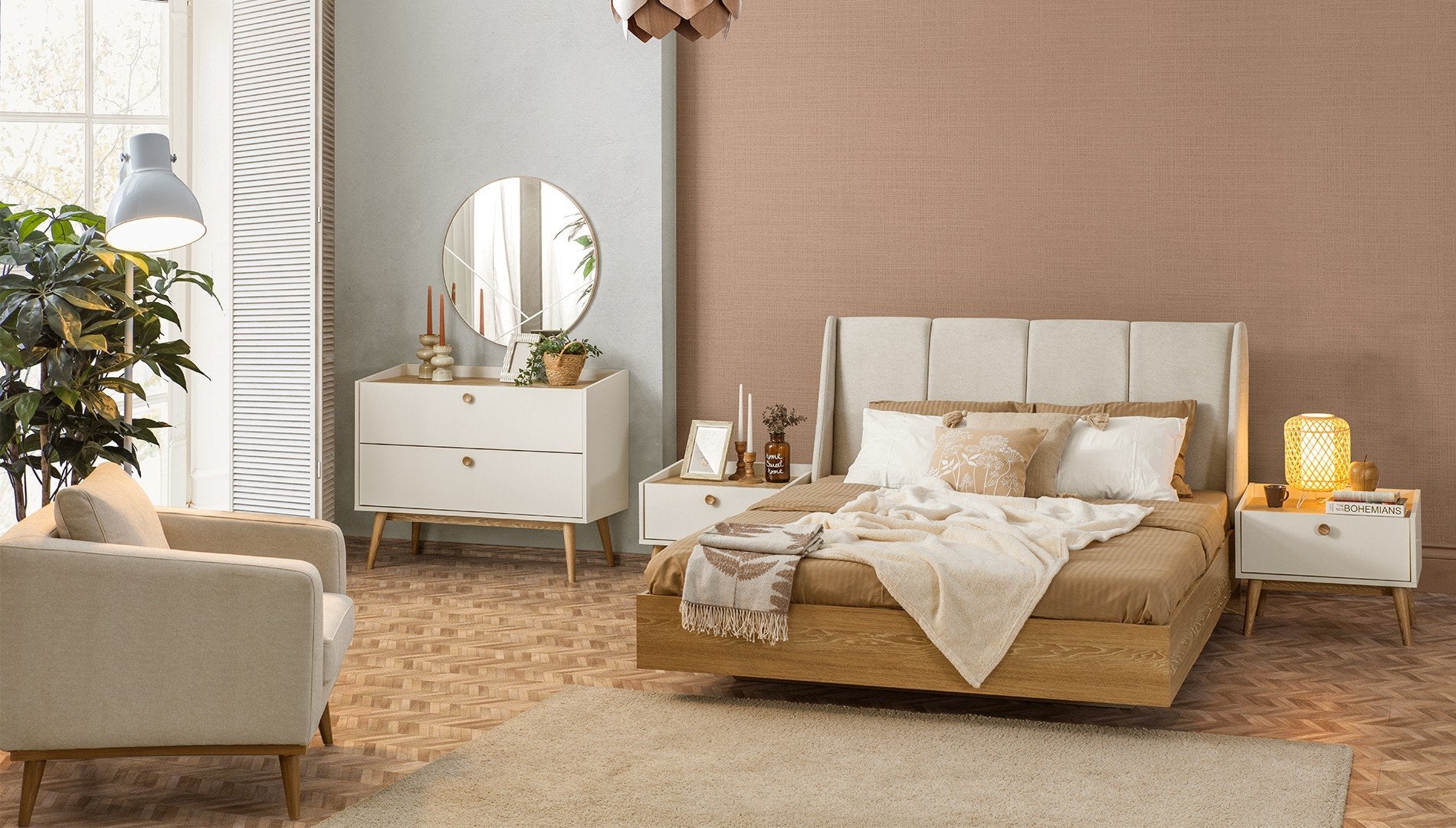 Скрин «Bohem» с две чекмеджета, размер 110х85х45см