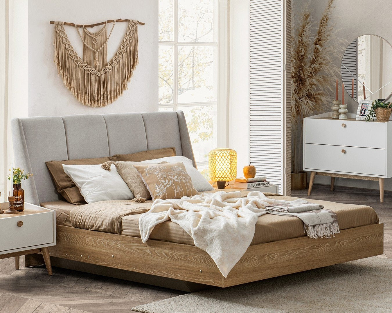 Легло «Bohem» с място за съхранение, повдигащ механизъм