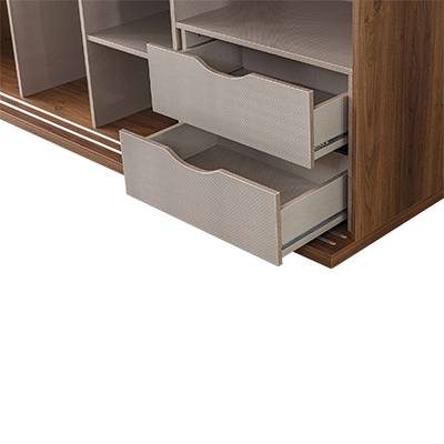 Гардероб «Wood» с огледална врата, лост за закачалки, рафтове, ширина 269см