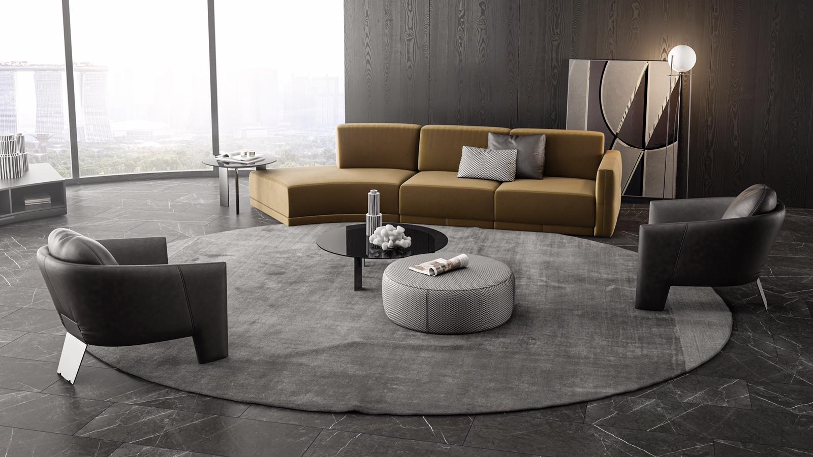 Четириместен разтегателен диван «Le Mans» - Опция 10, с декоративни възглавници, ширина 360см