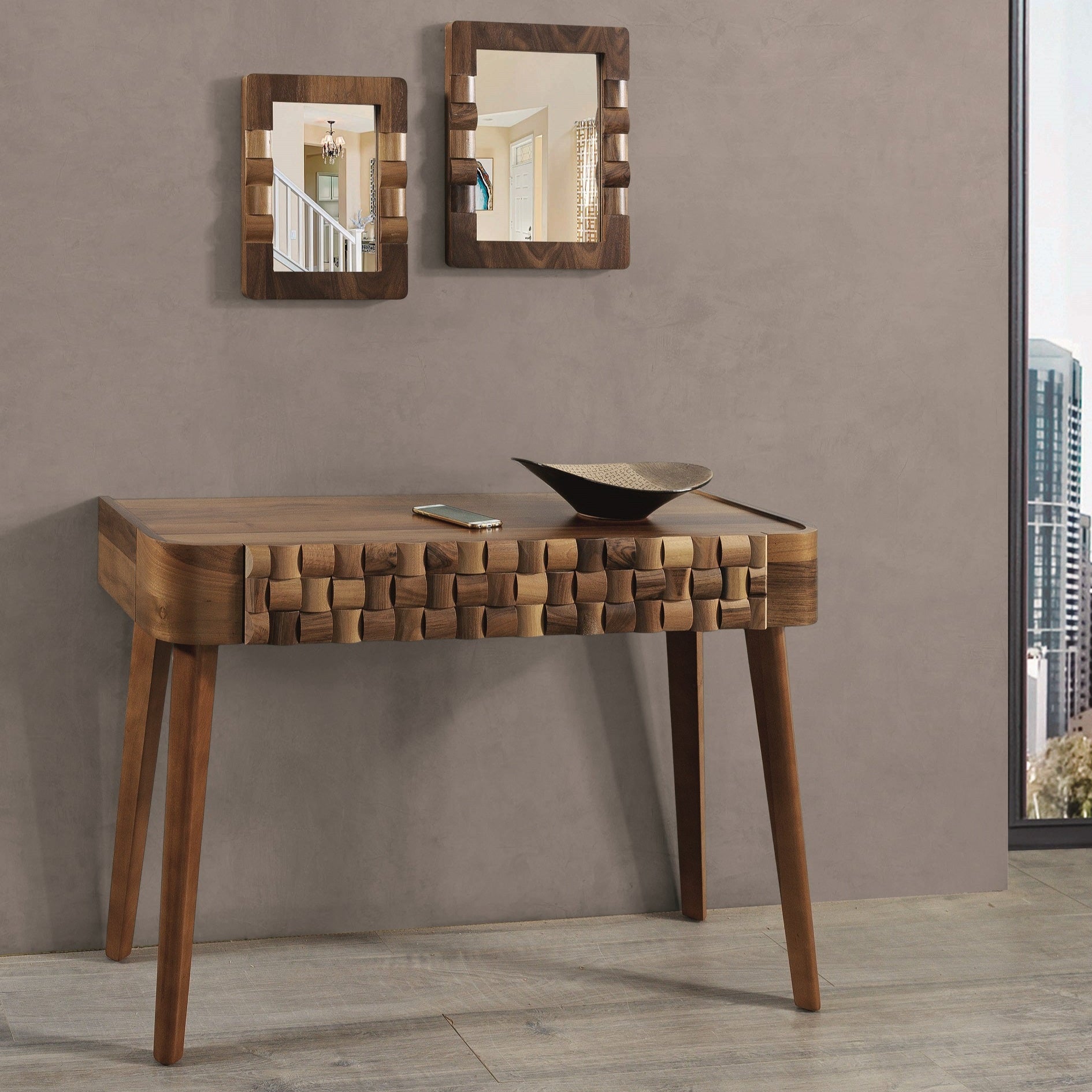 Тоалетка «MA 109» + огледало и чекмедже, с естествен фурнир, размер 110х80х38см