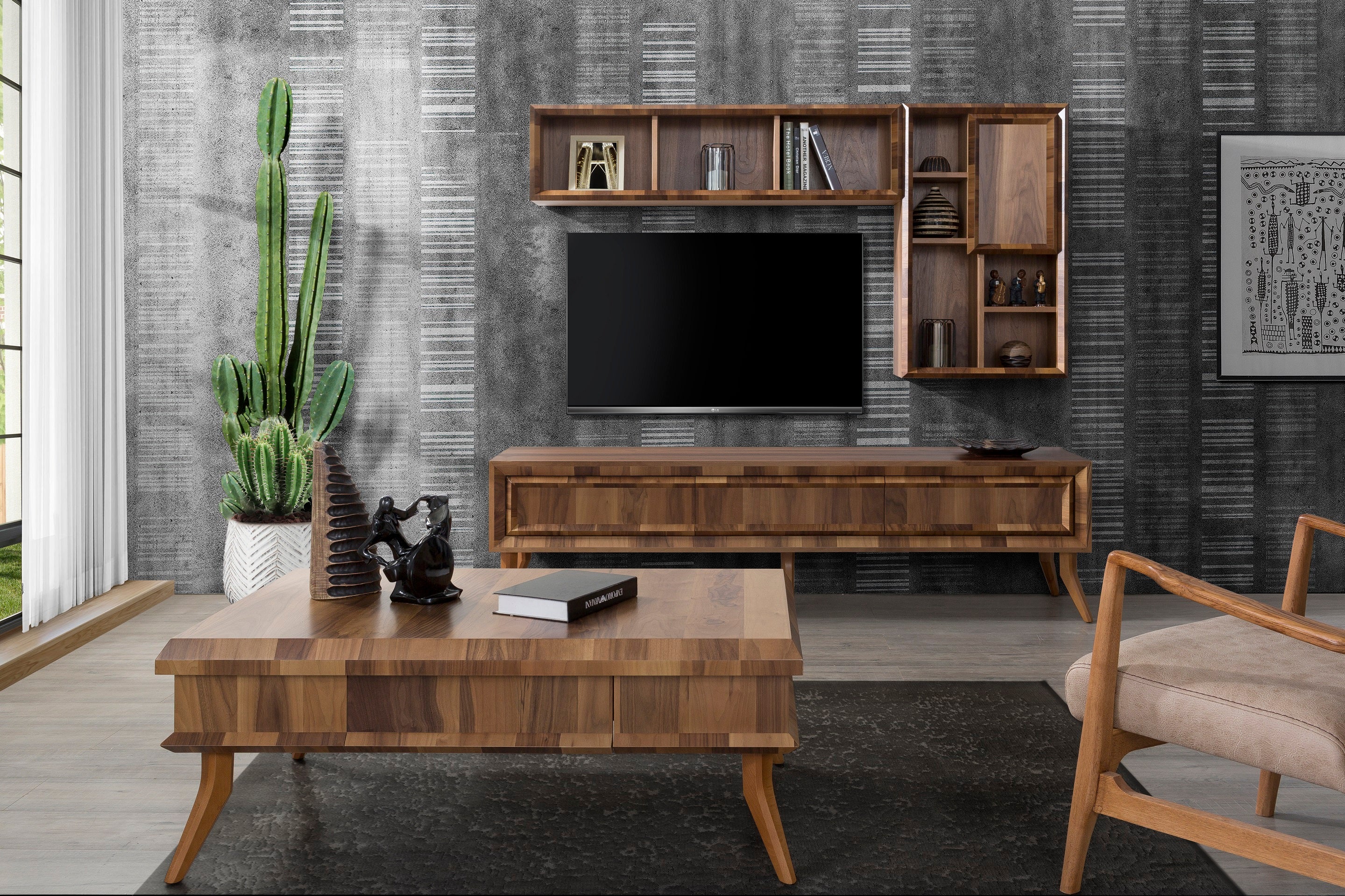 ТВ шкаф за стена «MTV 123» с размер 190х35х25см