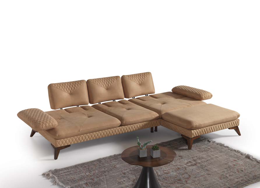 Ъглов разтегателен диван «Quatro Relax New» + три декоративни възглавници, с подвижни подлакътници, ширина 290см