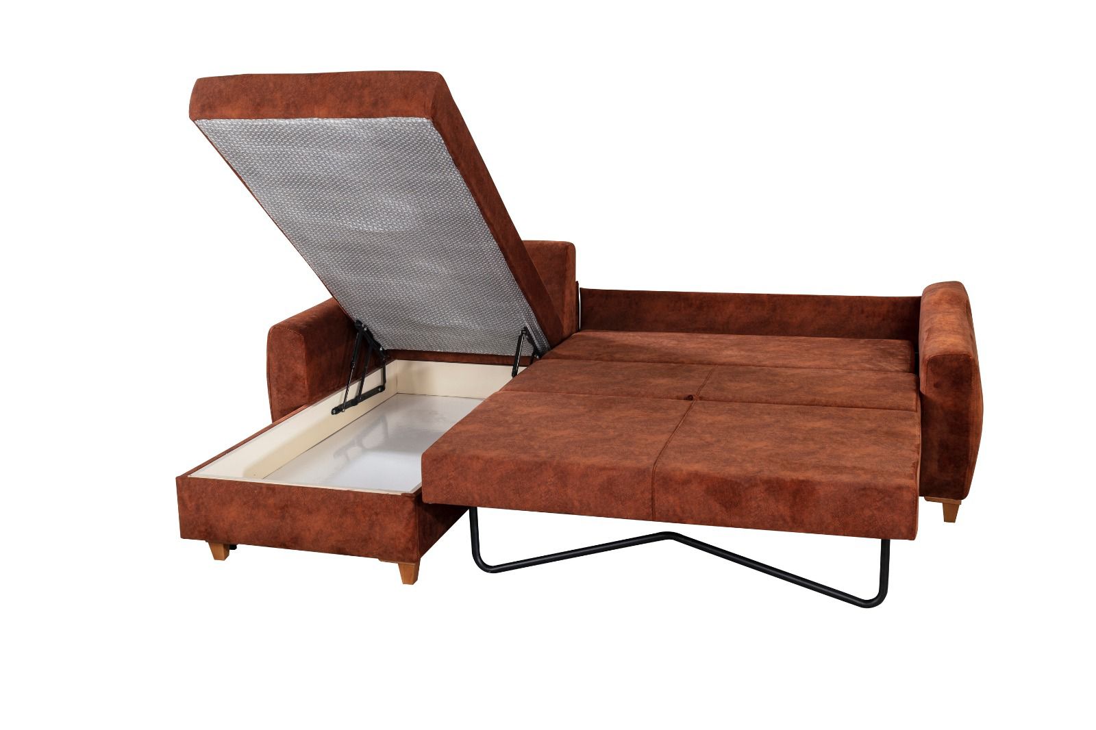 Ъглов разтегателен диван - легло «Sofia» + две декоративни възглавници, ширина 258см