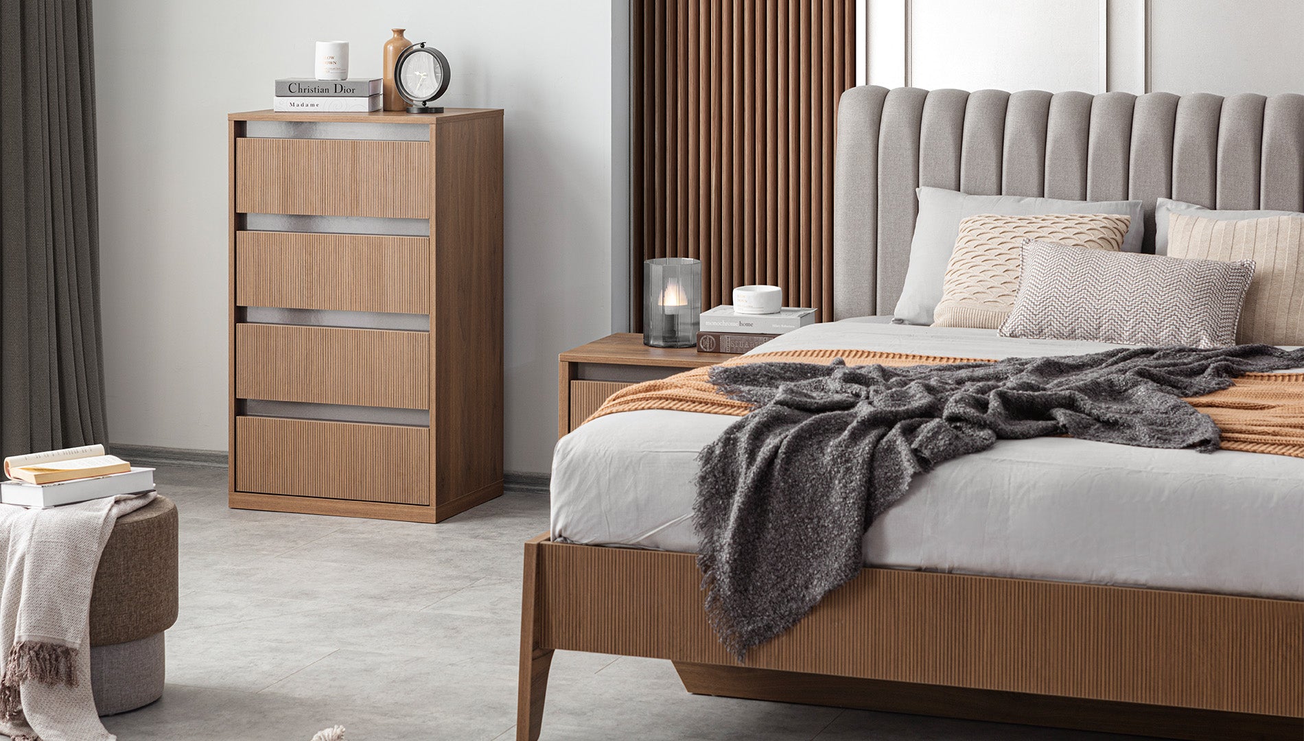 Скрин «Wood» с четири чекмеджета, размер 64х100х45см