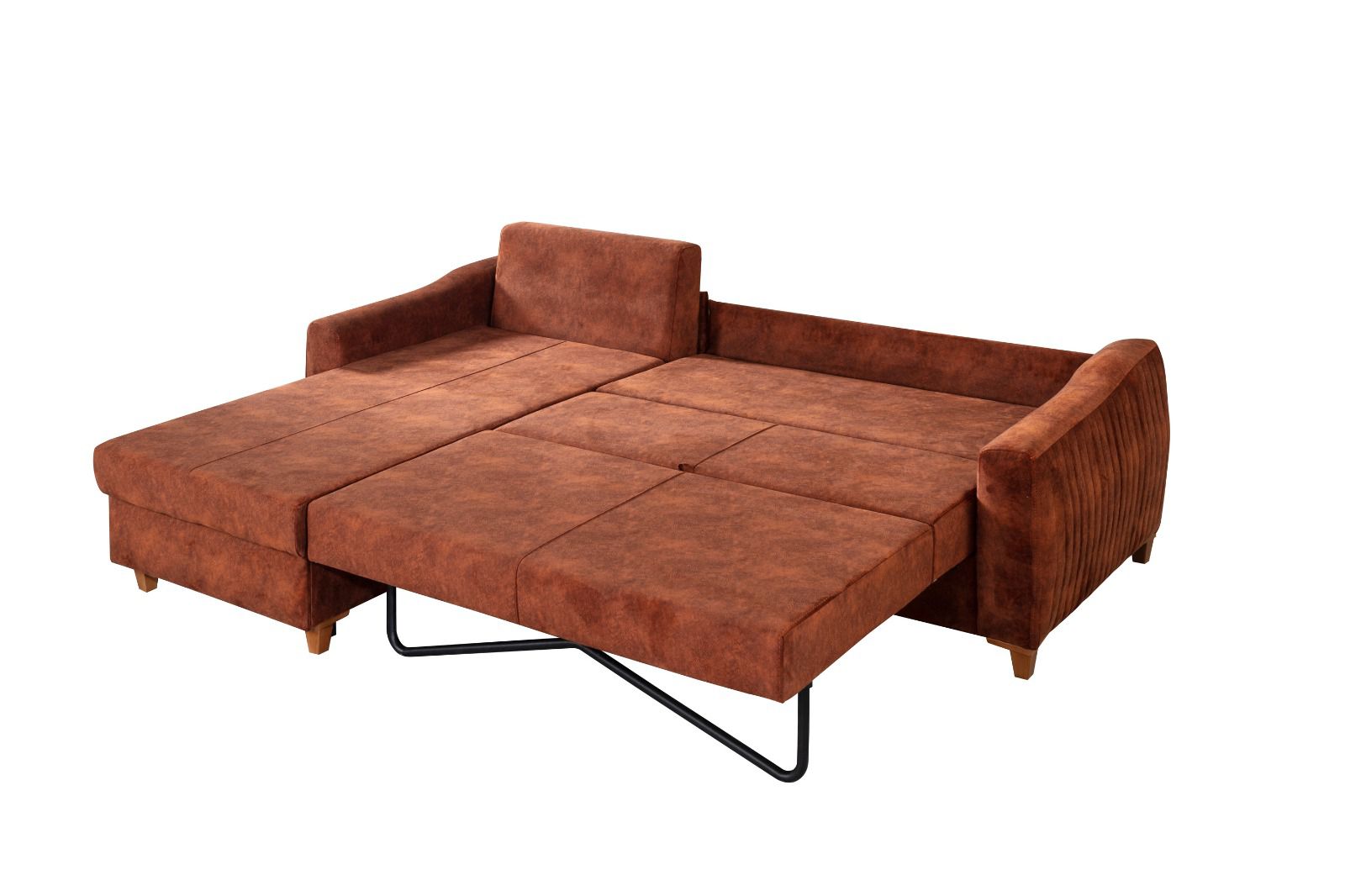 Ъглов разтегателен диван - легло «Sofia» + две декоративни възглавници, ширина 258см