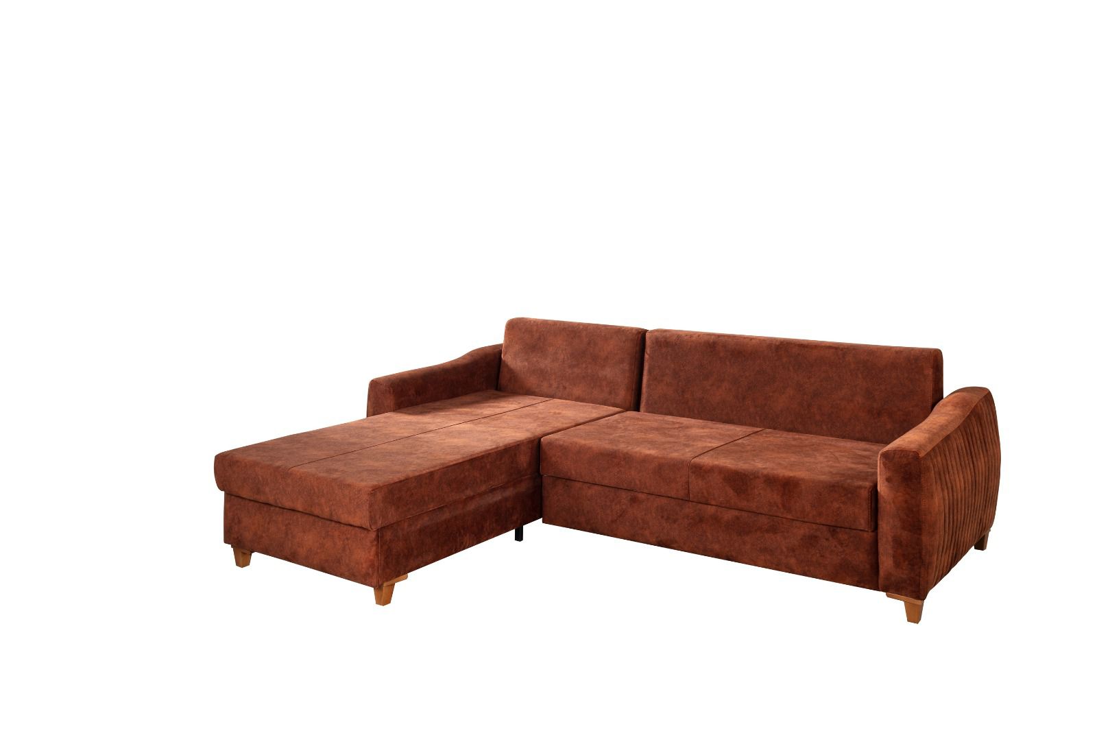 Ъглов разтегателен диван - легло «Sofia» + две декоративни възглавници, ширина 258см