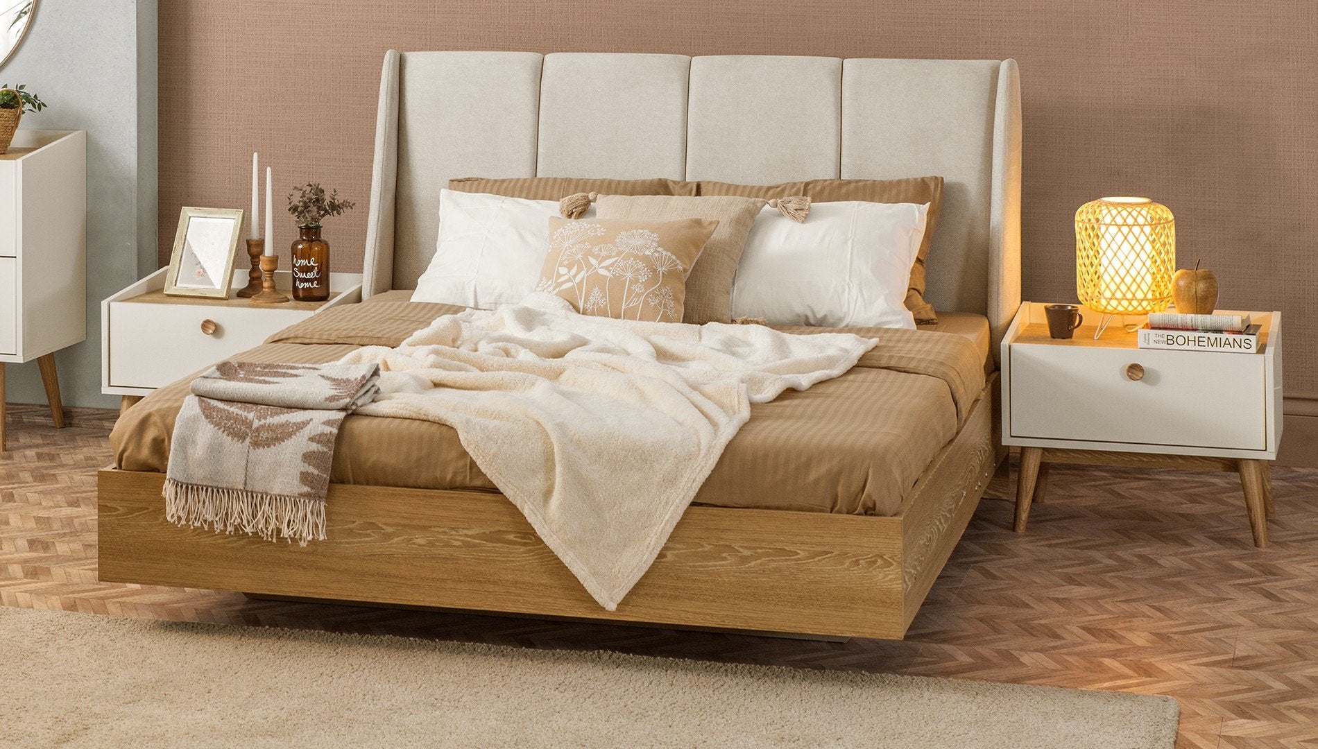 Нощно шкафче «Bohem» + чекмедже, размер 63х50х45см