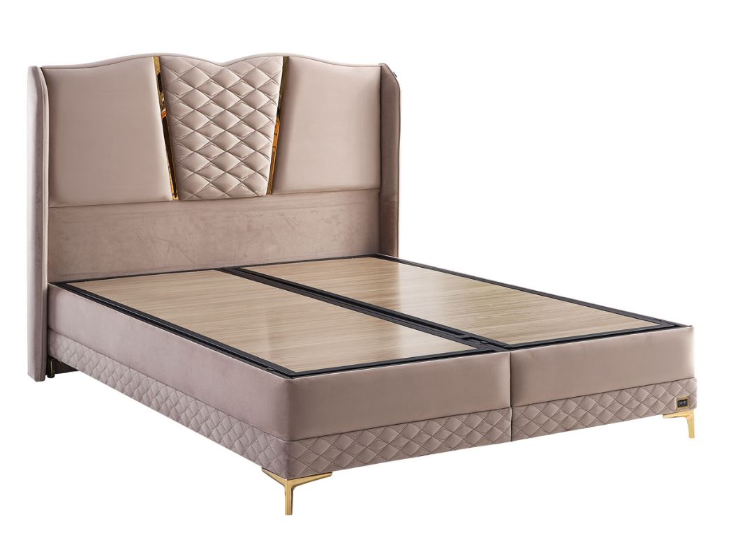 Тапицирана основа за легло «Luxia» с място за съхранение, повдигащ механизъм, система за безшумно затваряне