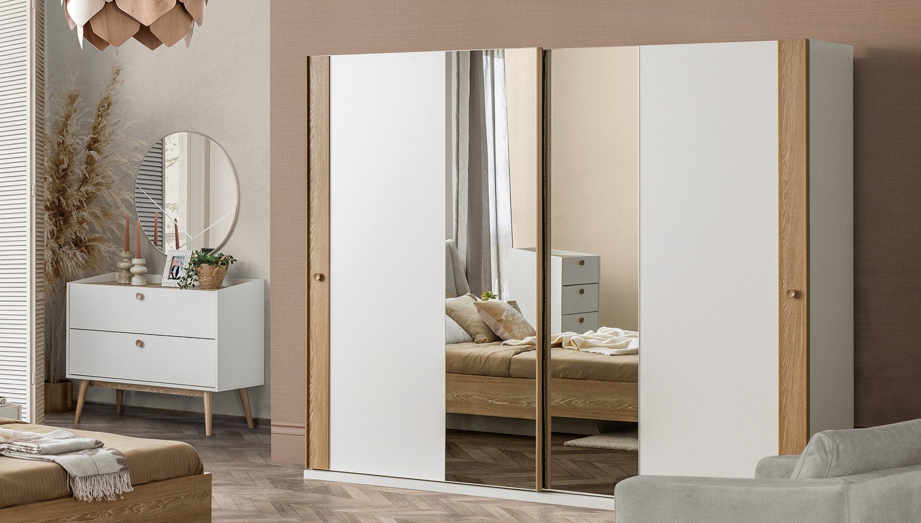 Скрин «Bohem» с две чекмеджета, размер 110х85х45см