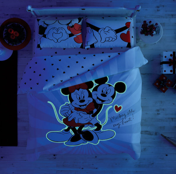 Светещ двоен спален комплект Taç Disney Minni and Mickey (6660205117636)