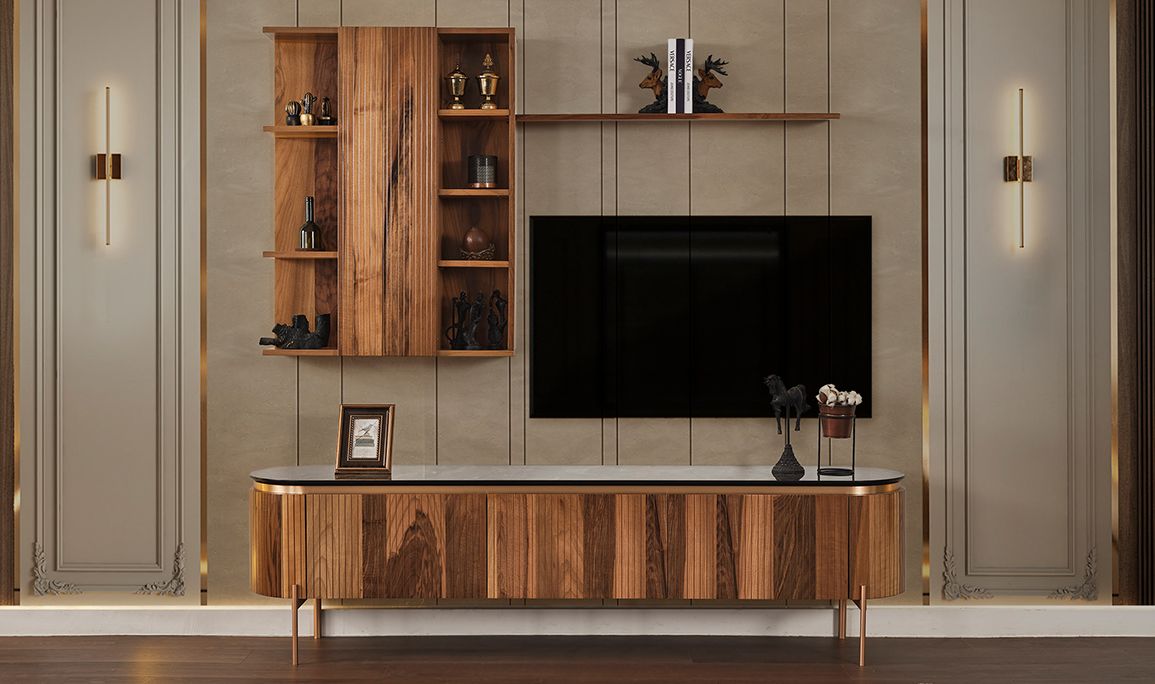 TV секция Tesla Walnut
