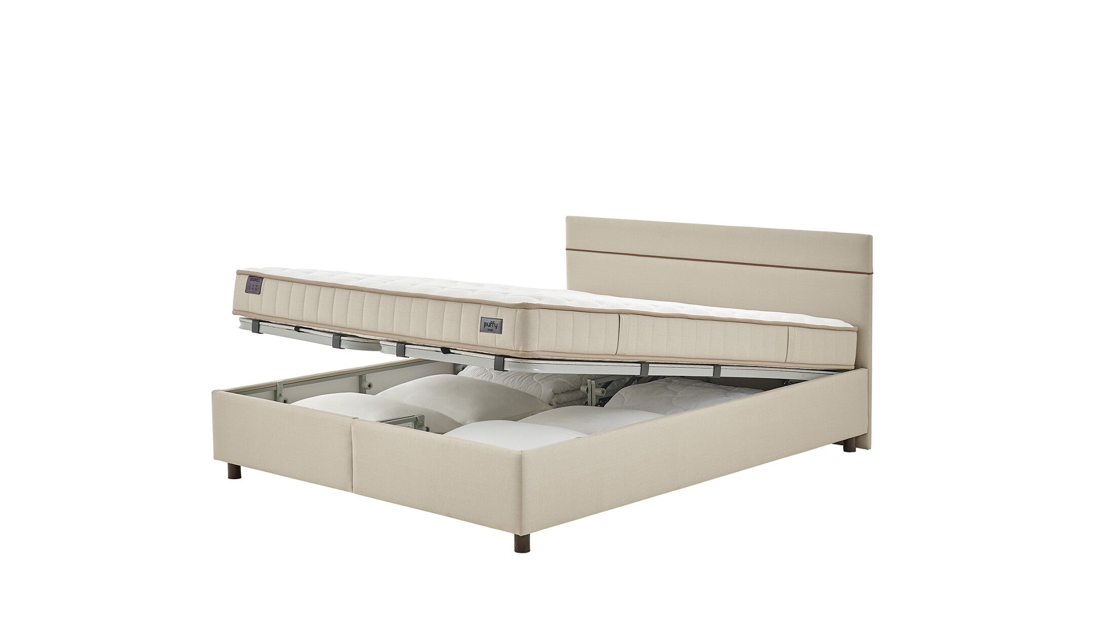 Тапицирано легло «Ergowell Lipa» + Матрак и табла - с място за съхранение, матрак с алое вера