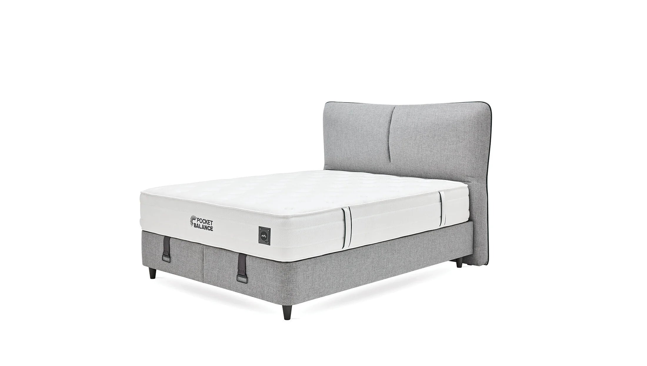 Тапицирано легло «Pocket Balance» + Матрак и табла - с място за съхранение, матрак с пробиотици и влакна Tencel