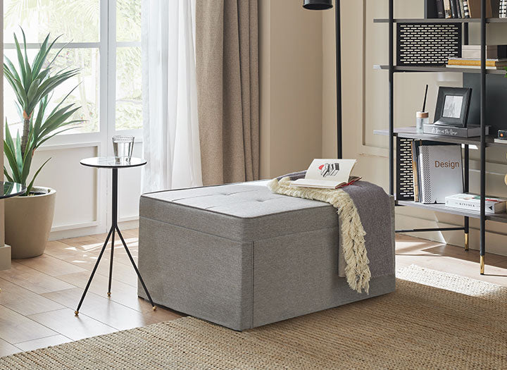 Разтегателна табуретка - легло «Puffla» - компактен дизайн, мултифункционален механизъм