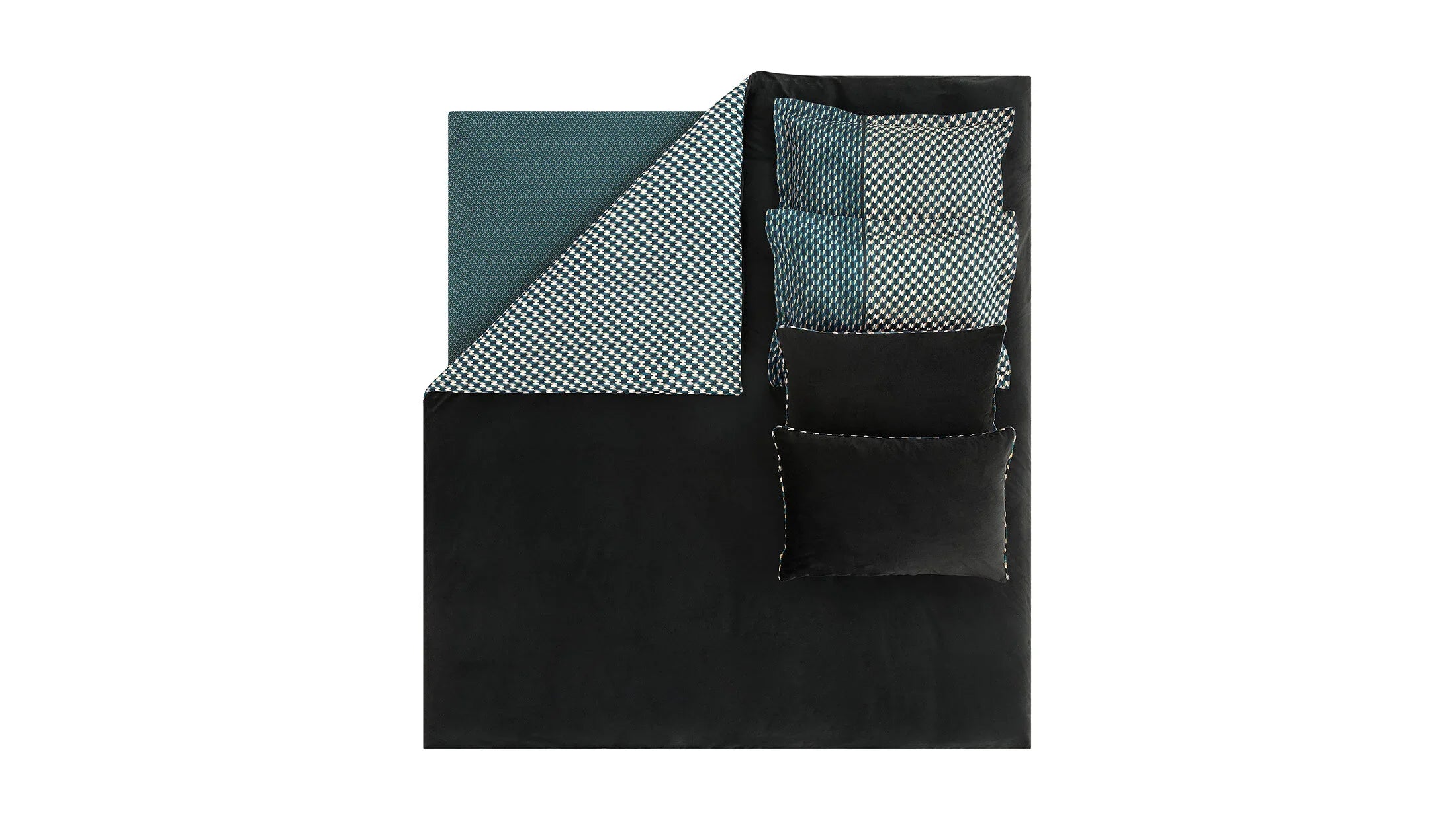 Двоен спален комплект «CharMe Bronte» - King size, 4 части, памучен сатен, кадифе