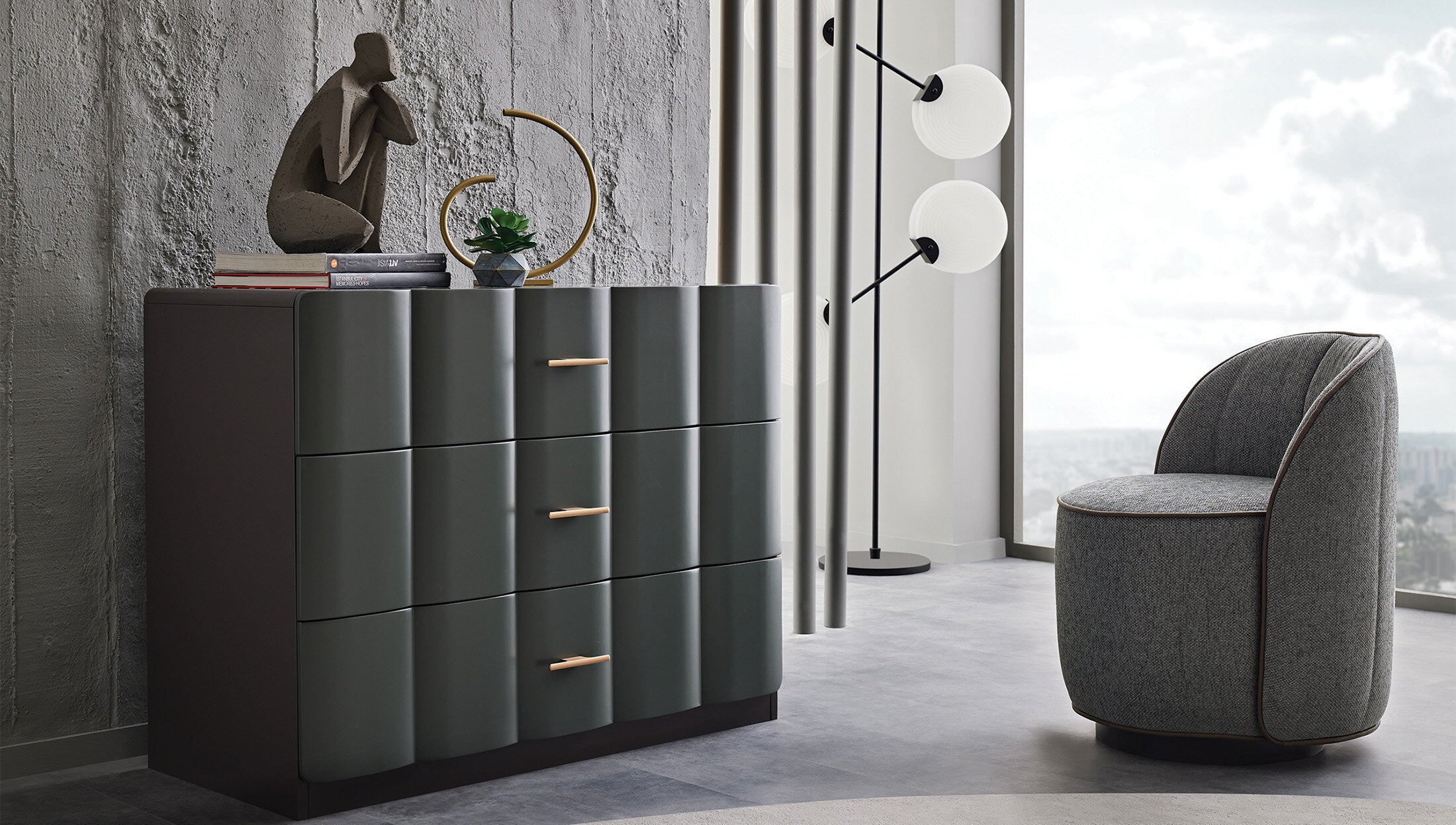 Скрин «Cache» с три чекмеджета, размер 100х78х47см