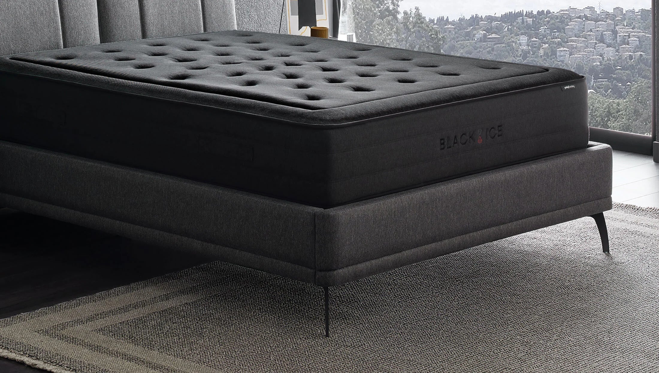 Матрак «Black Ice» - лятна страна с охлаждащ гел и зимна - с вълна Woolmark, с покет пружинна система, 33 см