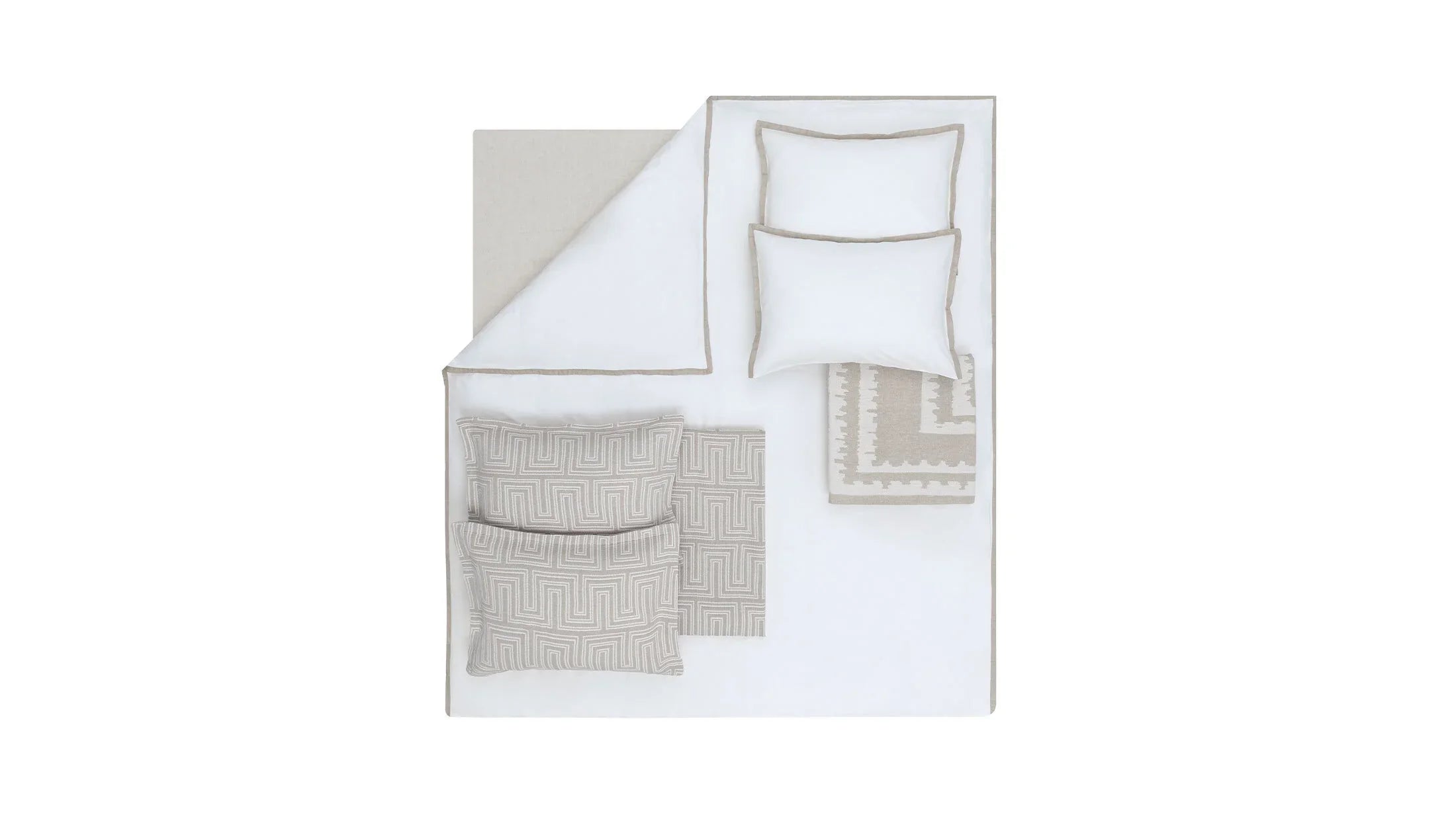 Двоен спален комплект «Harlow Mink» - 8 части, памук, ранфорс